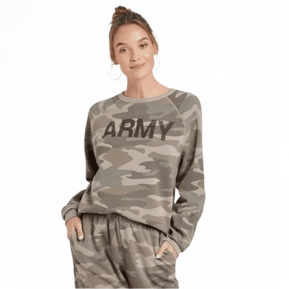 U.S. Army Graphic Sweatshirt Womens Size Small - Green Camo